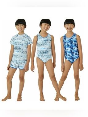 EDDIE BAUER KIDS 4 PIECE SWIM SET - BLUE MULTI SIZES (NEW WITH TAGS) A14